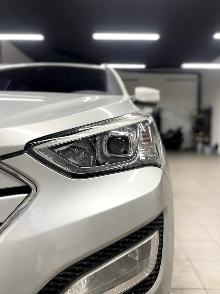 Hyundai Santa Fe — модернизация фары, Bi-LED линзы AMS A7 Square